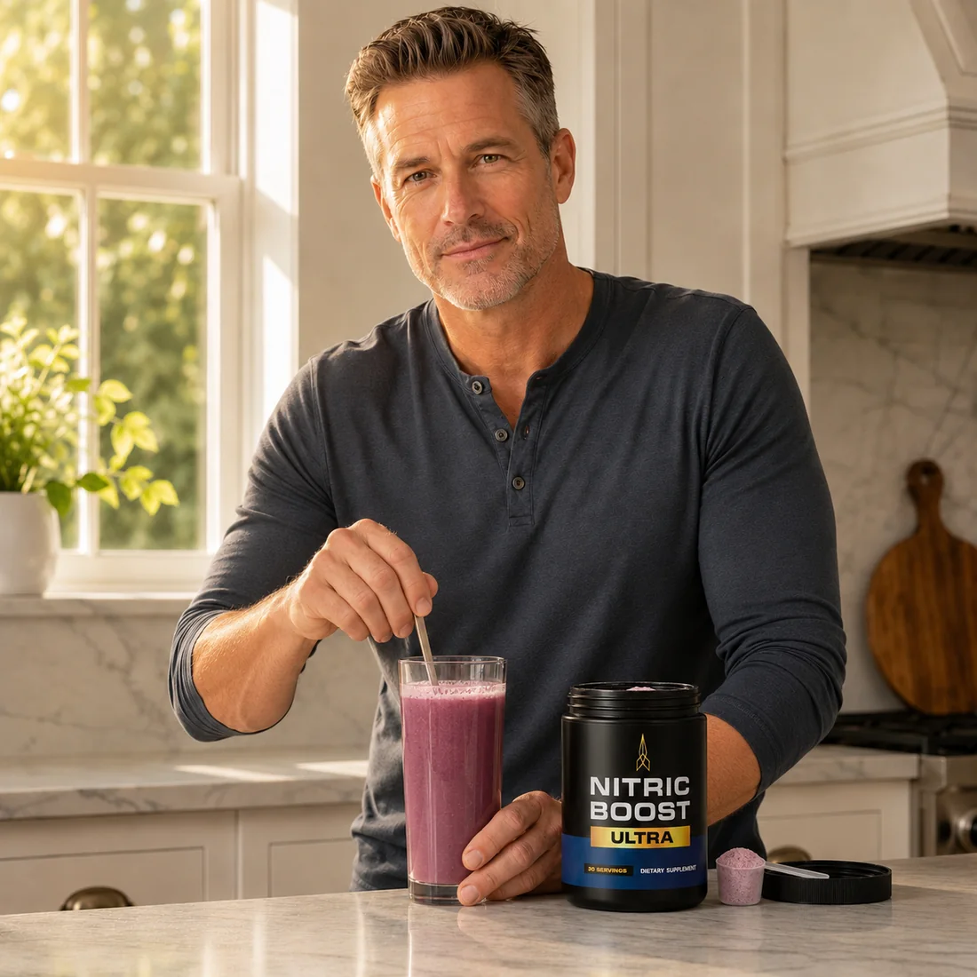 Step 2: Mix one scoop of this stamina supplement for men — supports harder erections and blood circulation