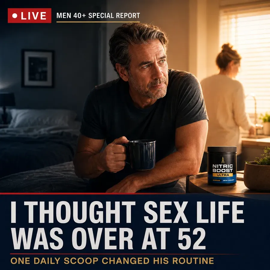 Men over 40 using natural nitric oxide booster supplement to support stamina, blood flow and bedroom confidence