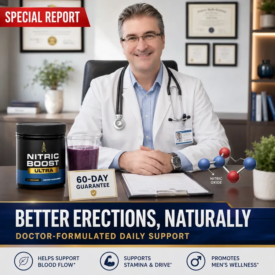 Better erections naturally with doctor-formulated nitric oxide booster — blood flow and stamina supplement for men